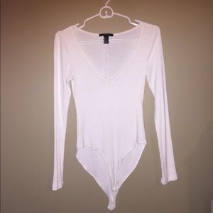White vneck bodysuit
